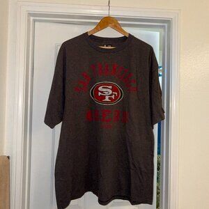 San Francisco 49ers NFL Team Apparel T Shirt Gray Red Logo Men’s 2XL